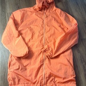 PINK Victoria's Secret Orange Lightweight Hooded Windbreaker